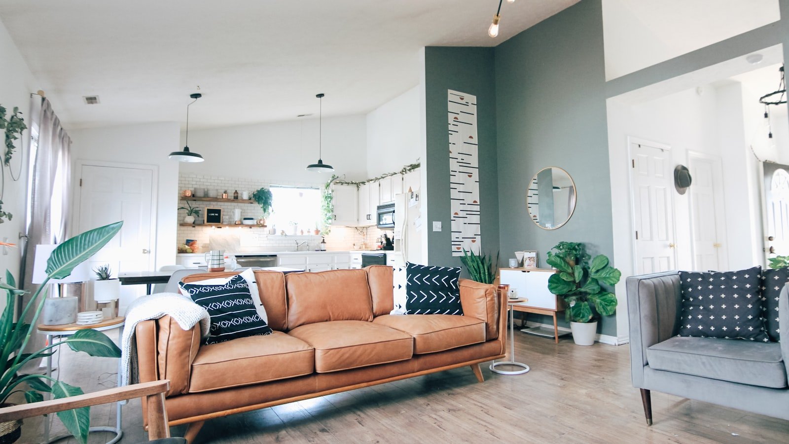 Modern living room with sofa and coffee table